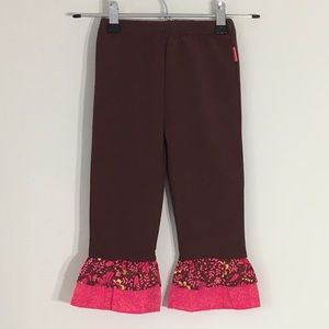 Pant Legging Rabbit Moon Toddler Girls Brown Pant Pink Ruffle
